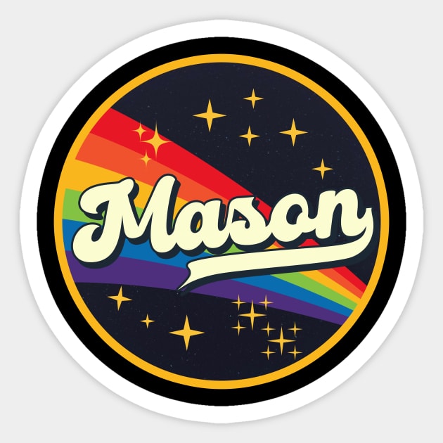 Mason // Rainbow In Space Vintage Style Sticker by LMW Art